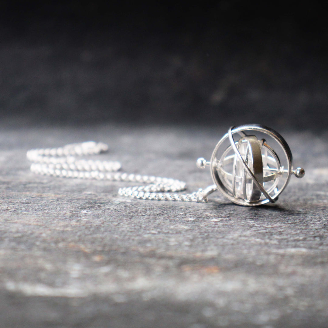 armillary sphere pendant sterling silver Ontogenie Science Jewelry