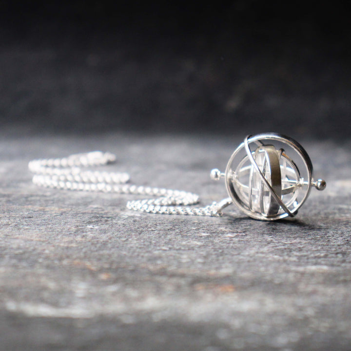 armillary sphere pendant sterling silver Ontogenie Science Jewelry
