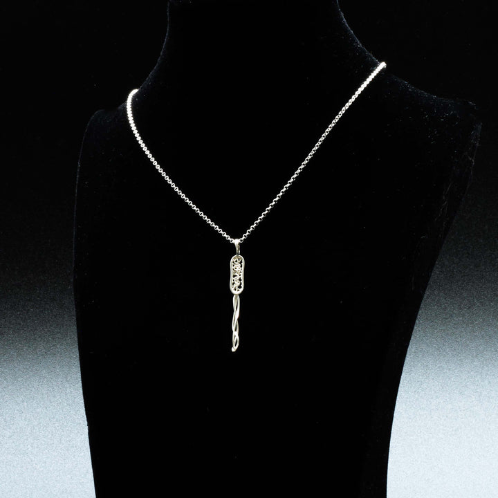 Bacterial cell pendant in sterling silver by Ontogenie Science Jewelry