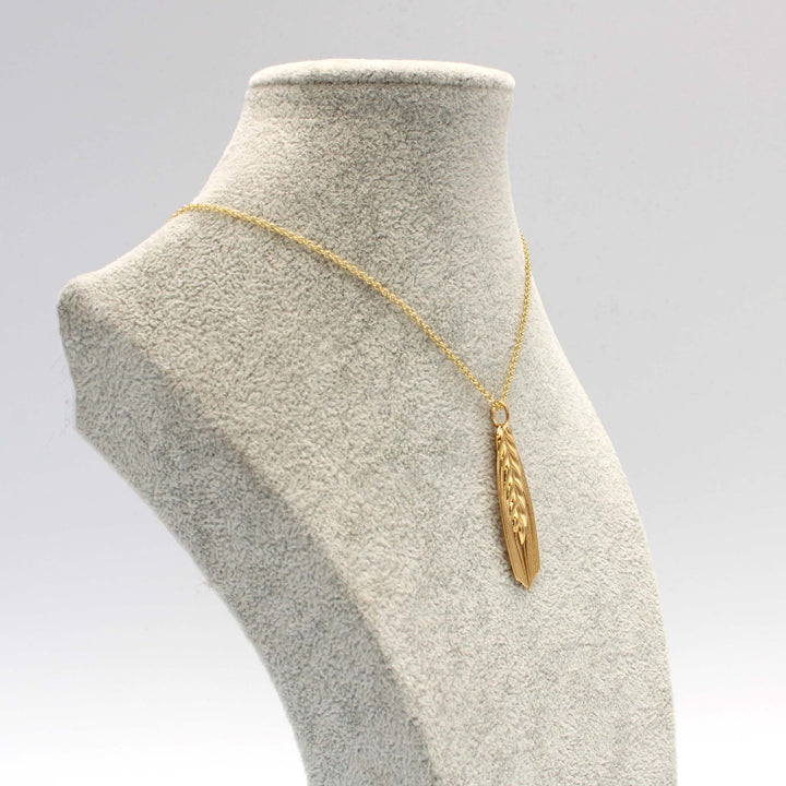 Barley Necklace 14K gold plated brass Ontogenie Science Jewelry