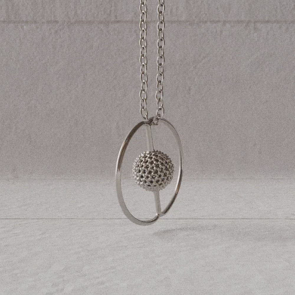Saturnalis Radiolaria pendant sterling silver rotate video
