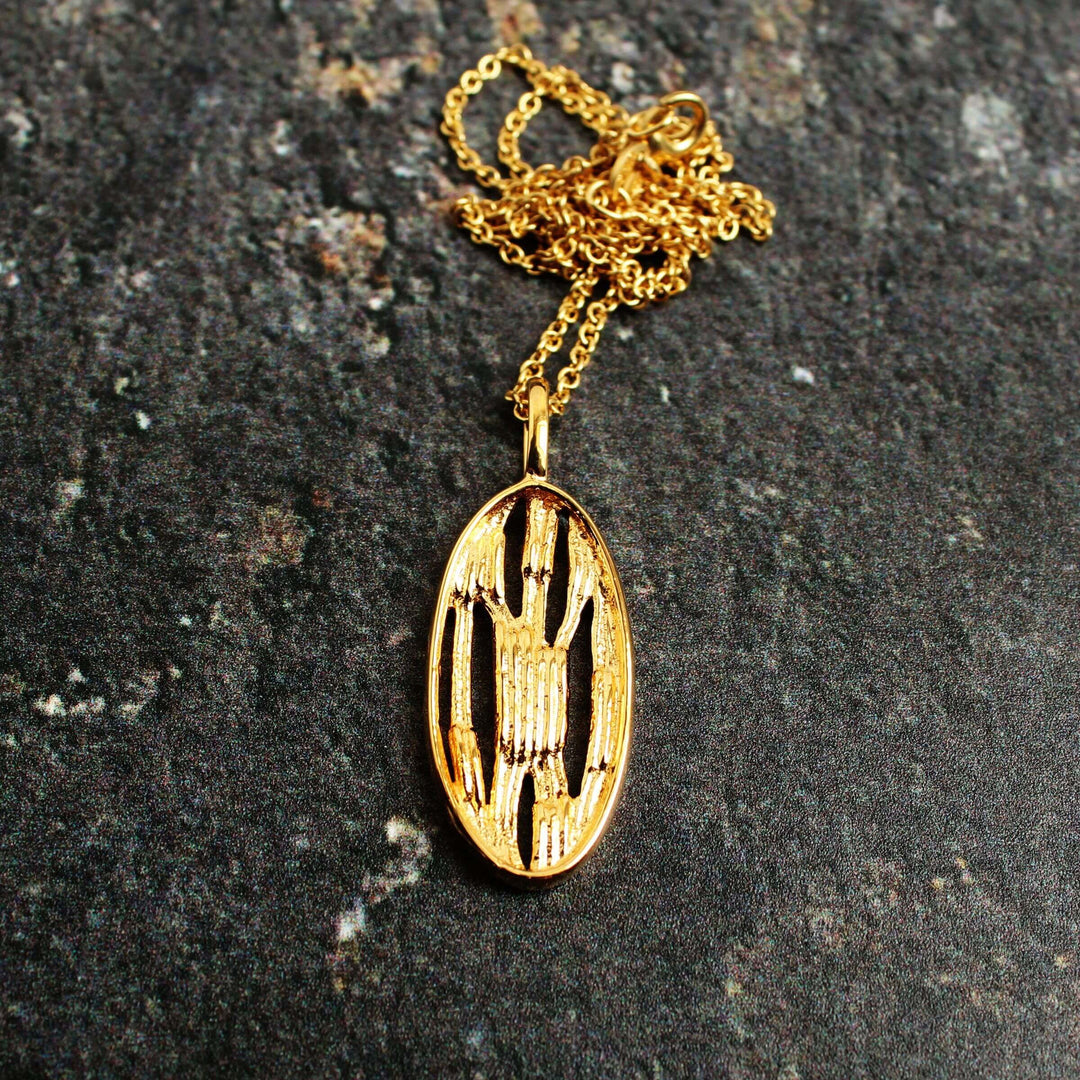 Chloroplast pendant in 14K gold plated brass Ontogenie