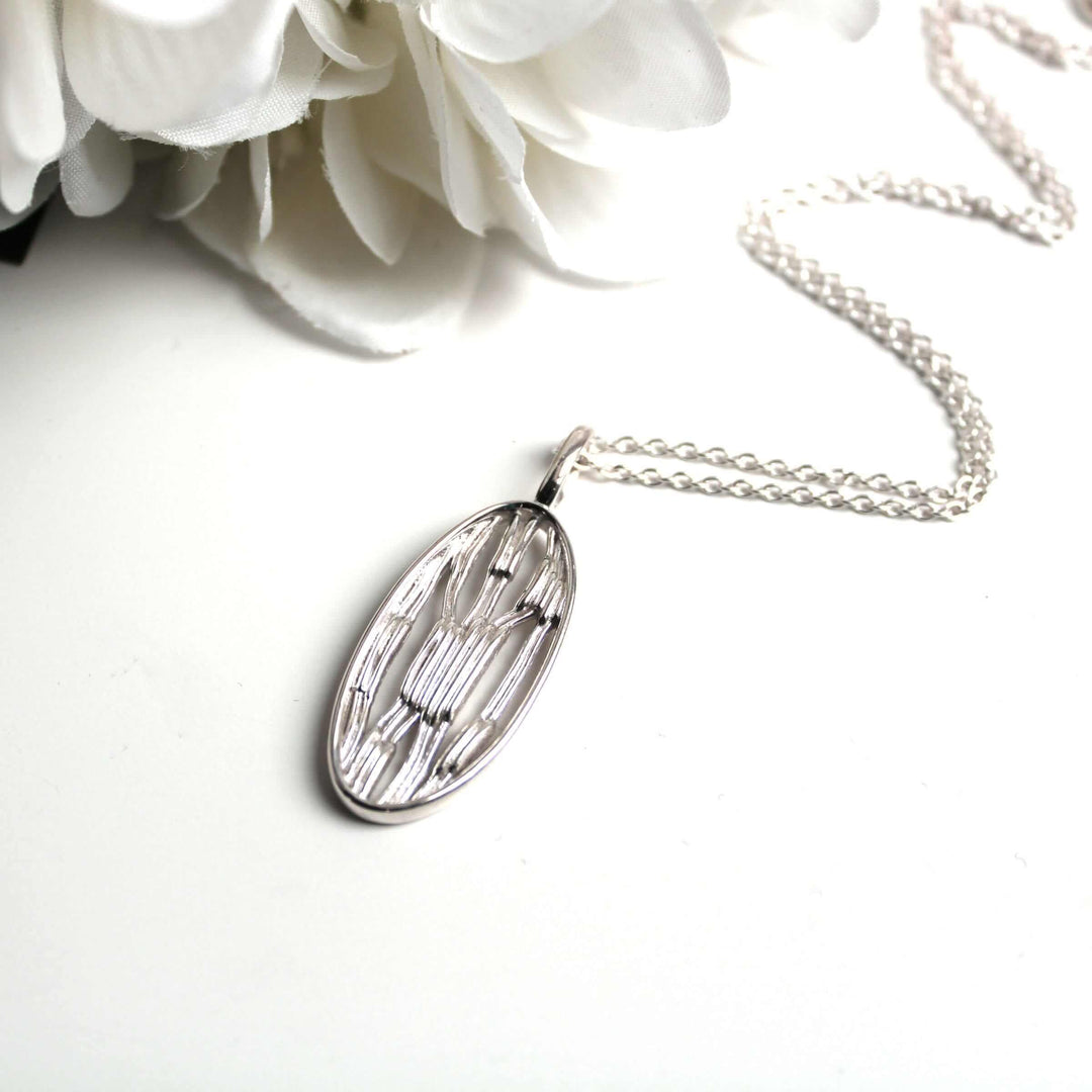 silver chloroplast pendant botany jewelry ontogenie