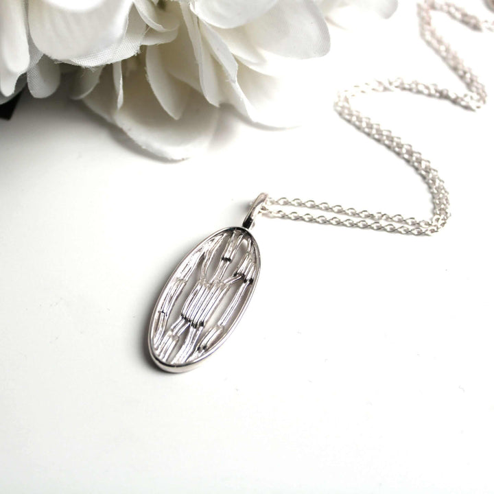 silver chloroplast pendant botany jewelry ontogenie