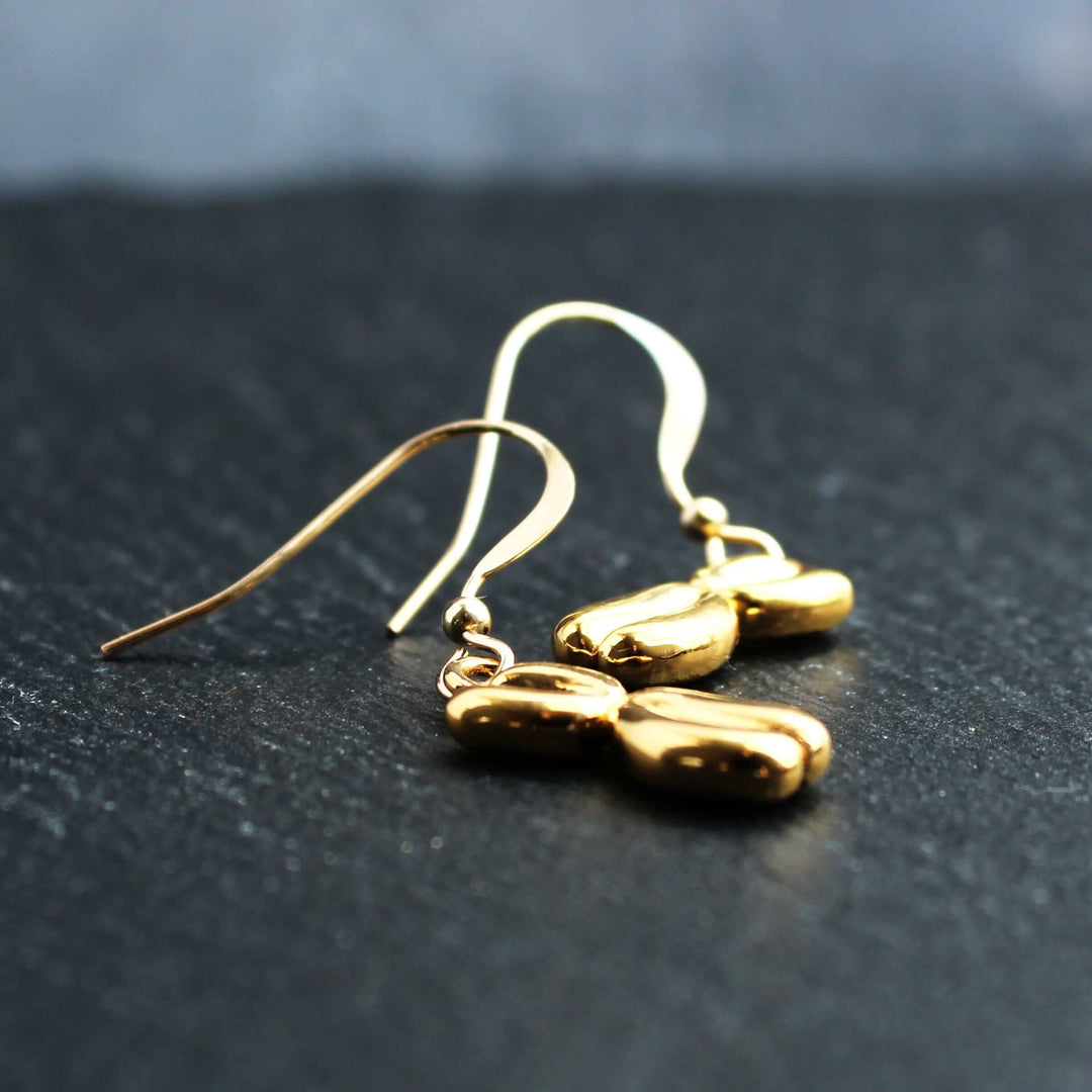 Chromosome earrings 14K gold plated brass Ontogenie Science Jewelry