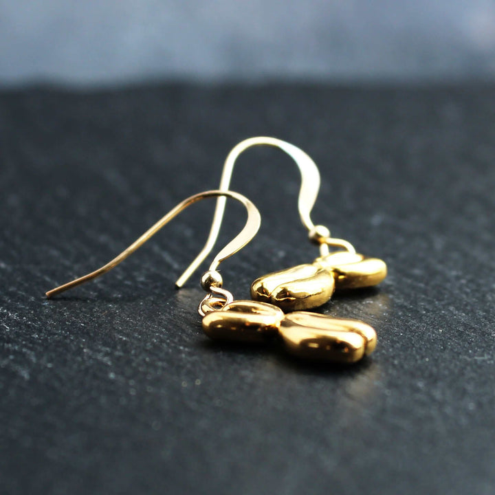 Chromosome earrings 14K gold plated brass Ontogenie Science Jewelry