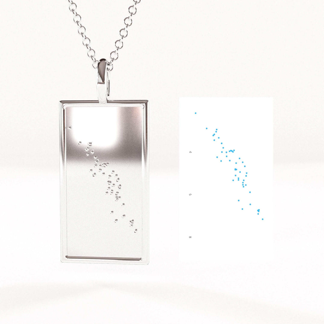 customized scatter plot pendant silver render