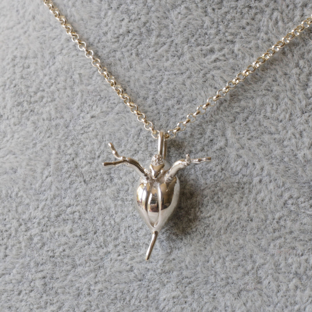 Daphnia water flea pendant in sterling silver by Ontogenie Science Jewelry