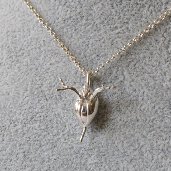 Daphnia water flea pendant in sterling silver by Ontogenie Science Jewelry