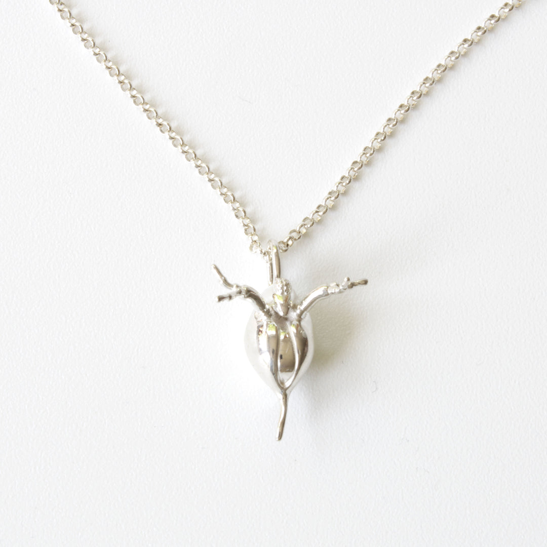 Daphnia water flea pendant in sterling silver by Ontogenie Science Jewelry