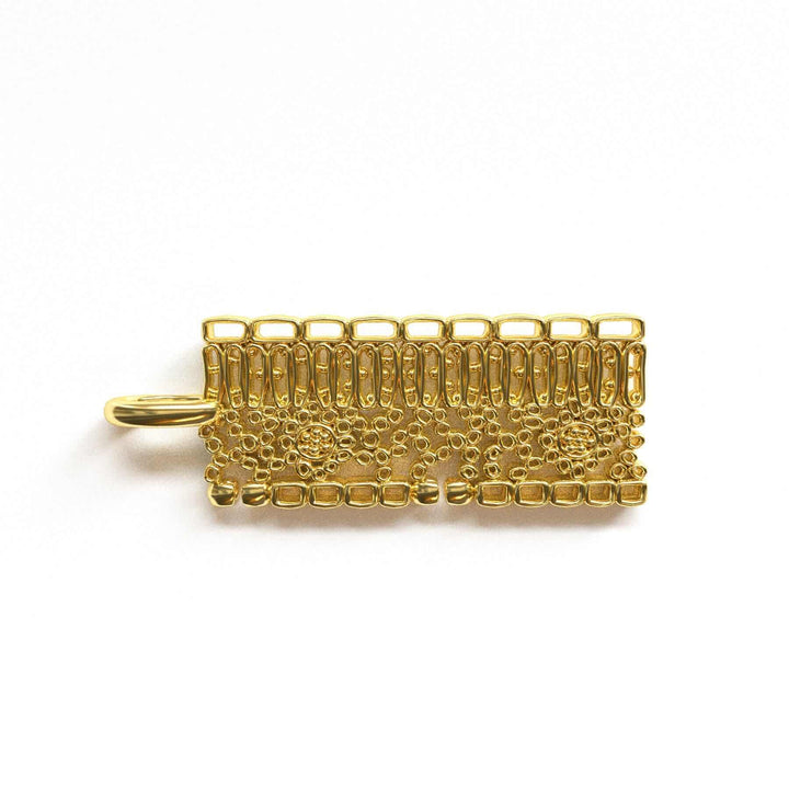 14K gold plated brass dicot leaf anatomy pendant