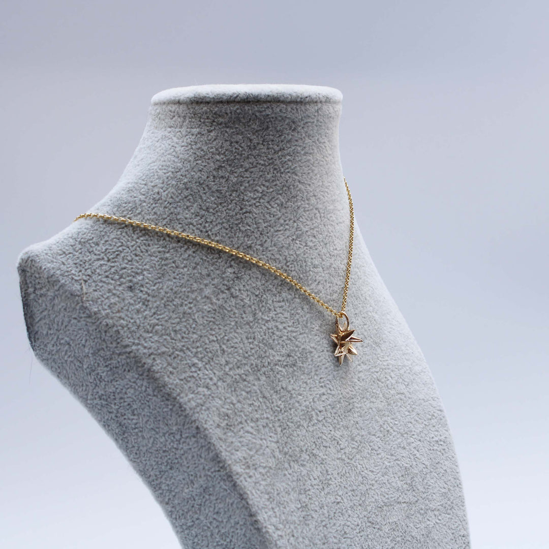 German Christmas Star Froebelstern pendant 14K gold plated brass Ontogenie Science Jewelry