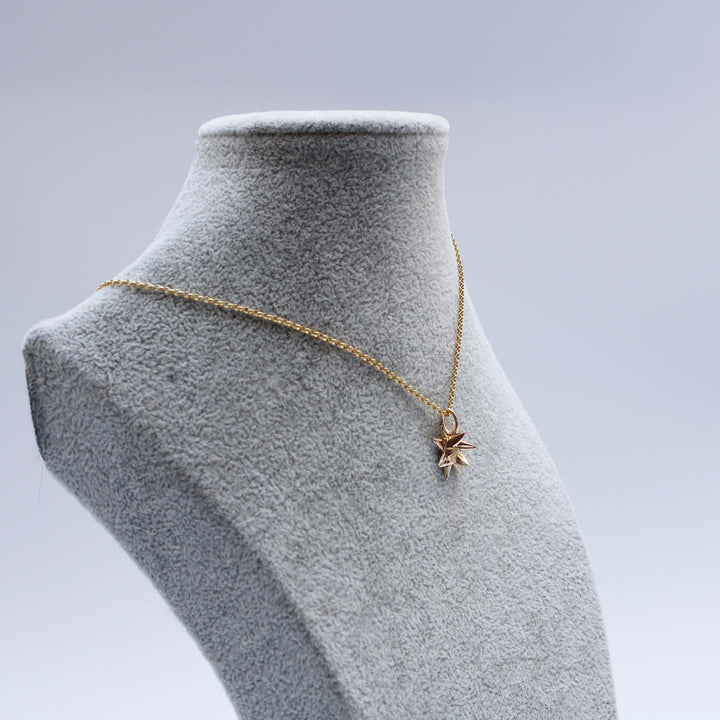 German Christmas Star Froebelstern pendant 14K gold plated brass Ontogenie Science Jewelry