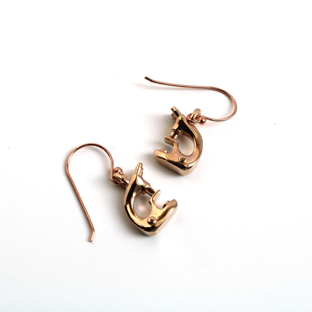 microscope earrings in bronze by ontogenie science jewelry