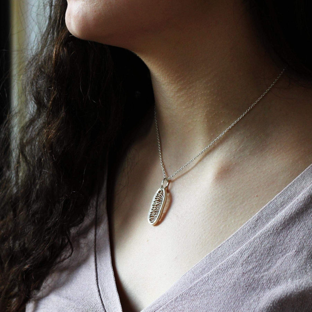 mitochondrion pendant sterling silver Ontogenie Science Jewelry