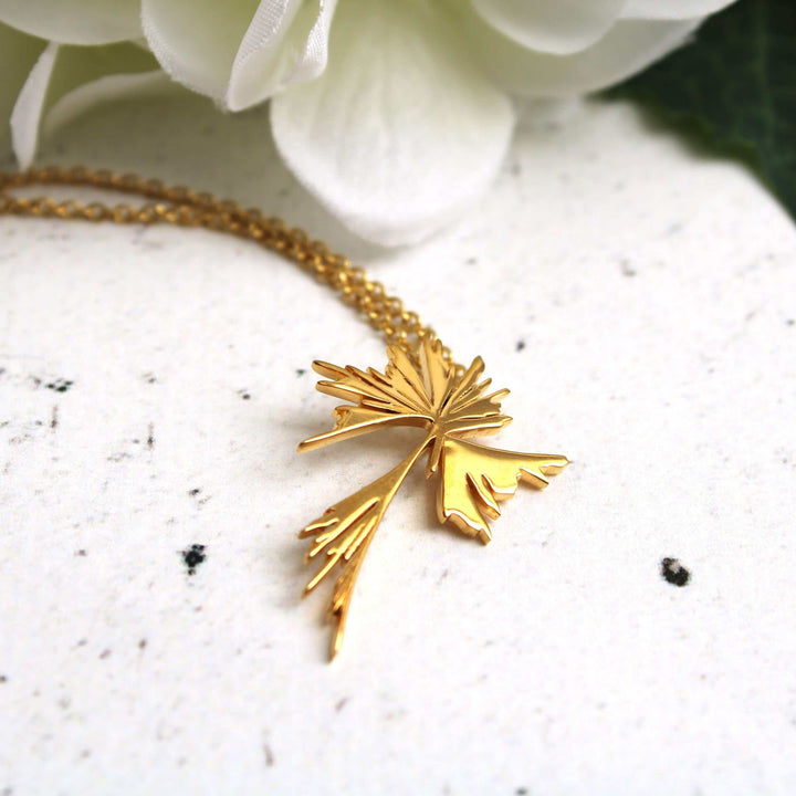 Phylogenetic Tree of Life pendant gold plated brass Ontogenie Science Jewelry