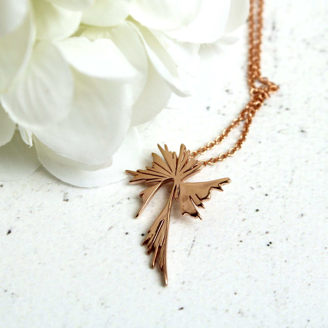 Phylogenetic Tree of Life pendant rose gold plated brass Ontogenie Science Jewelry