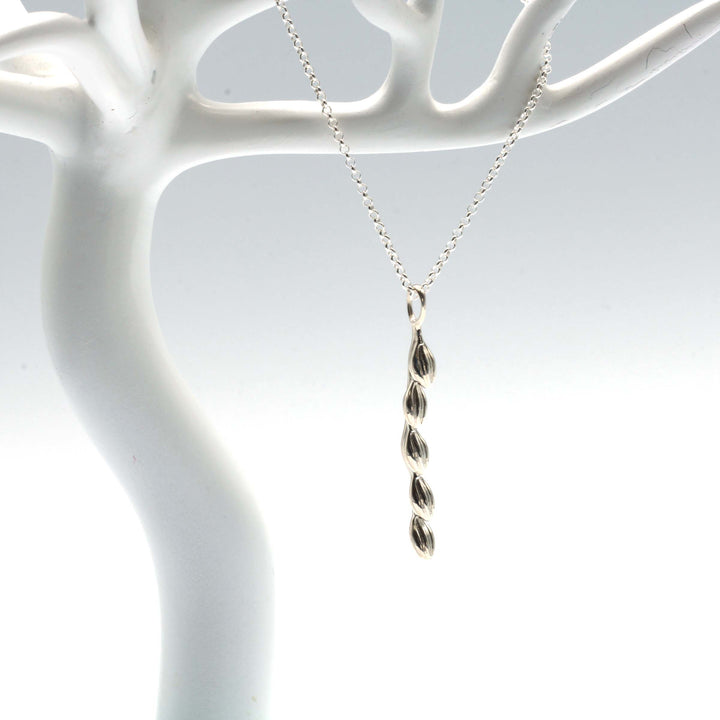 Rice panicle necklace in sterling silver, Ontogenie Science Jewelry