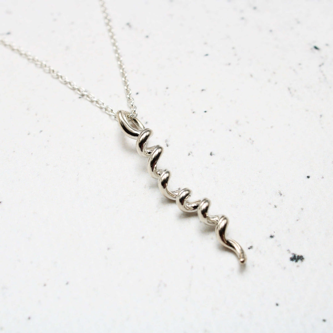 sterling silver spirochete bacterial pendant ontogenie science jewelry