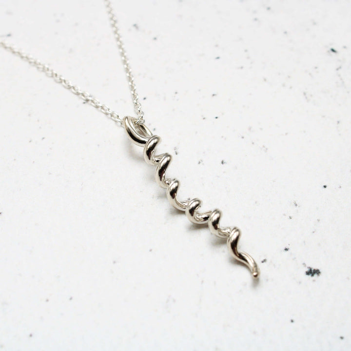 sterling silver spirochete bacterial pendant ontogenie science jewelry