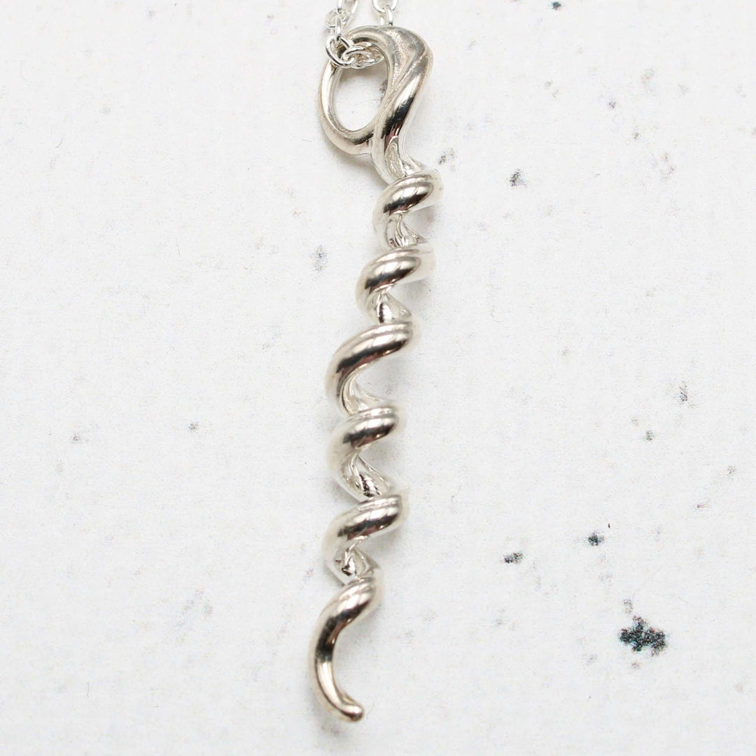 sterling silver spirochete bacterial pendant ontogenie science jewelry