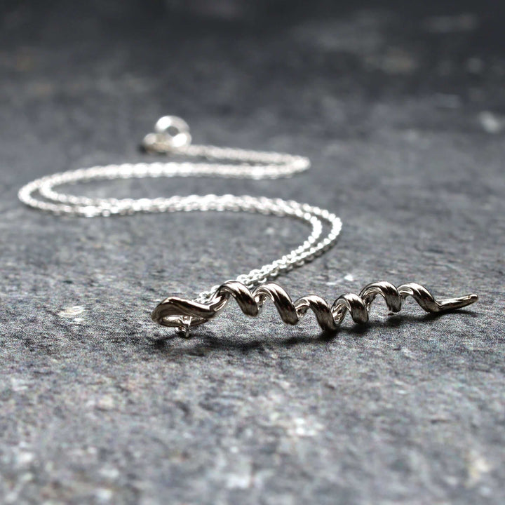 sterling silver spirochete bacterial pendant ontogenie science jewelry