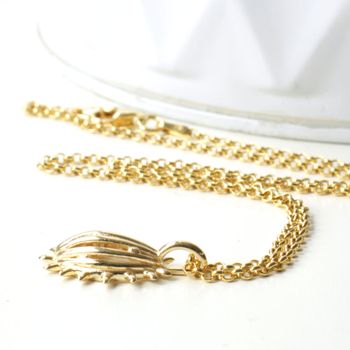 new tetrahymena pendant small gold plated brass and silver by Ontogenie Science Jewelry