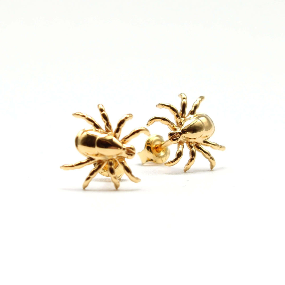 tick earrings in 14K gold plated brass ontogenie science jewelry