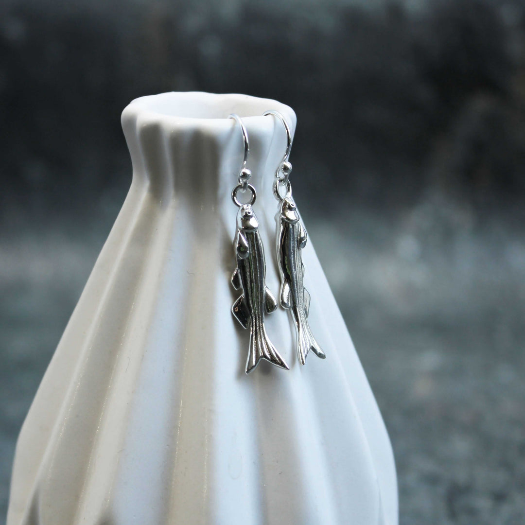Sterling silver zebrafish earrings model organism biology by ontogenie