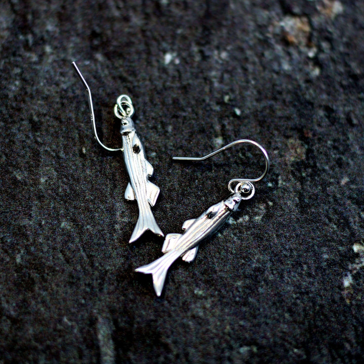 Sterling silver zebrafish earrings model organism biology by ontogenie