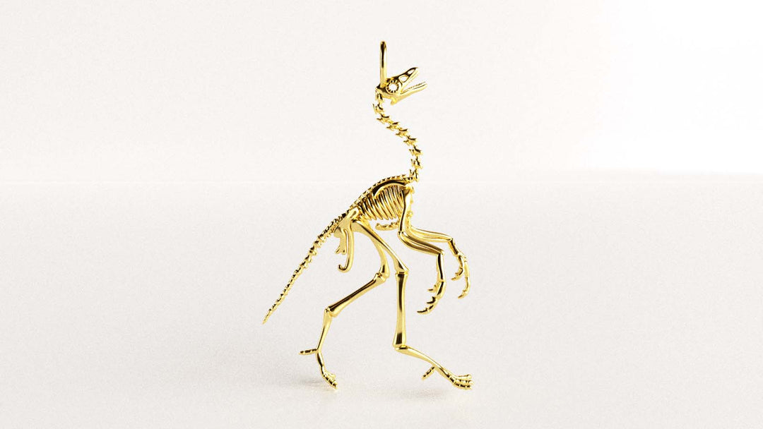 archaeopteryx gold render pendant