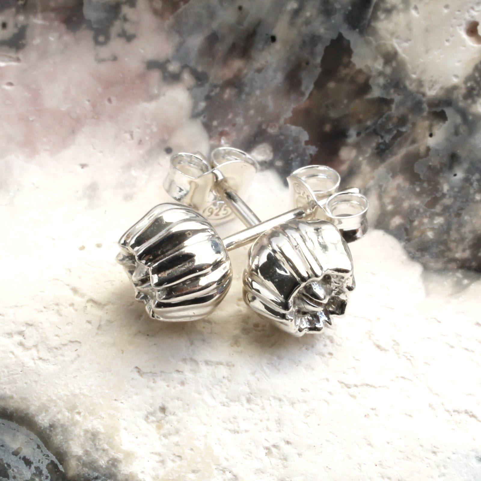 sterling silver barnacle marine biology earrings
