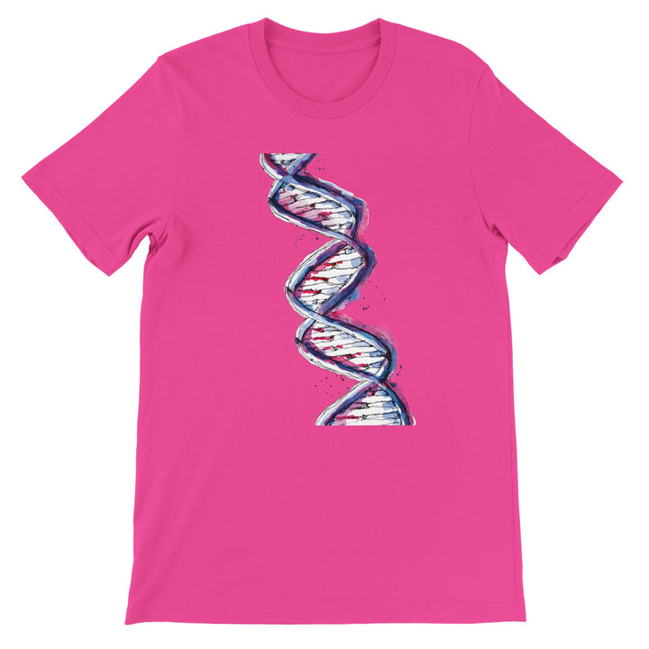 purple watercolor dna design on t shirt by ontogenie