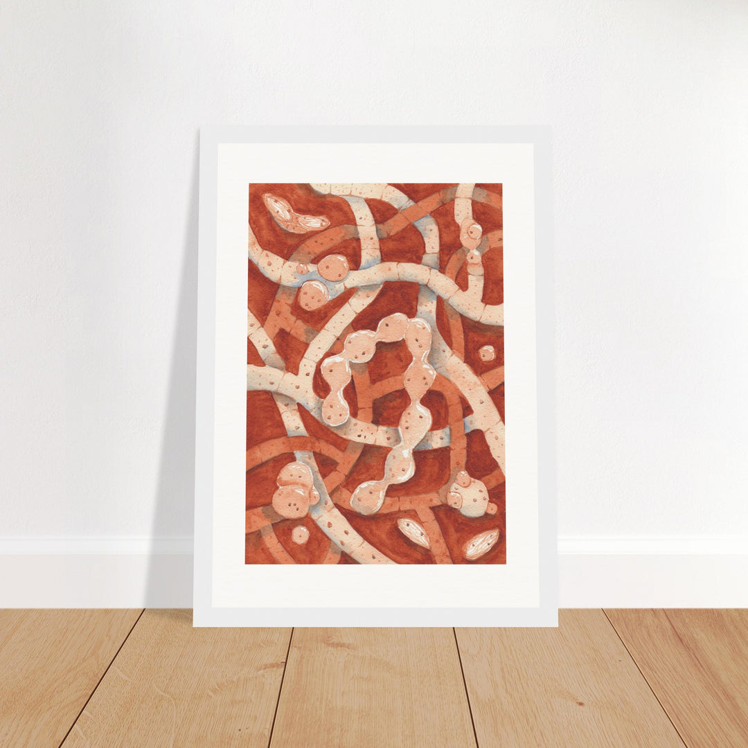 neurospora crassa filamentous fungus art print white frame
