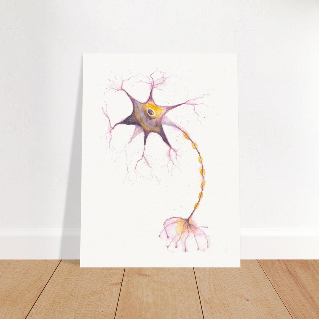 multipolar neuron watercolor art unframed print