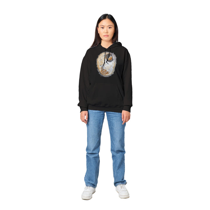 animal cell watercolor painting printed on black hoodie by ontogenie