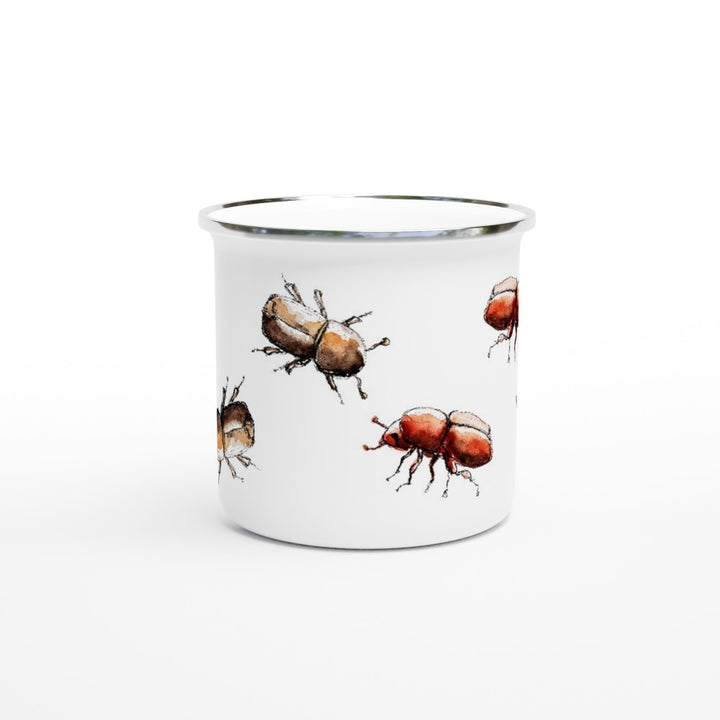 watercolor bark beetle painting printed on an enamel mug by ontogenie