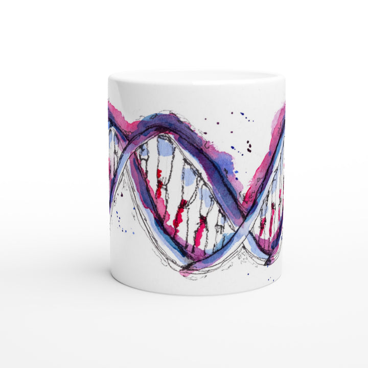 purple abstract dna mug design by ontogenie