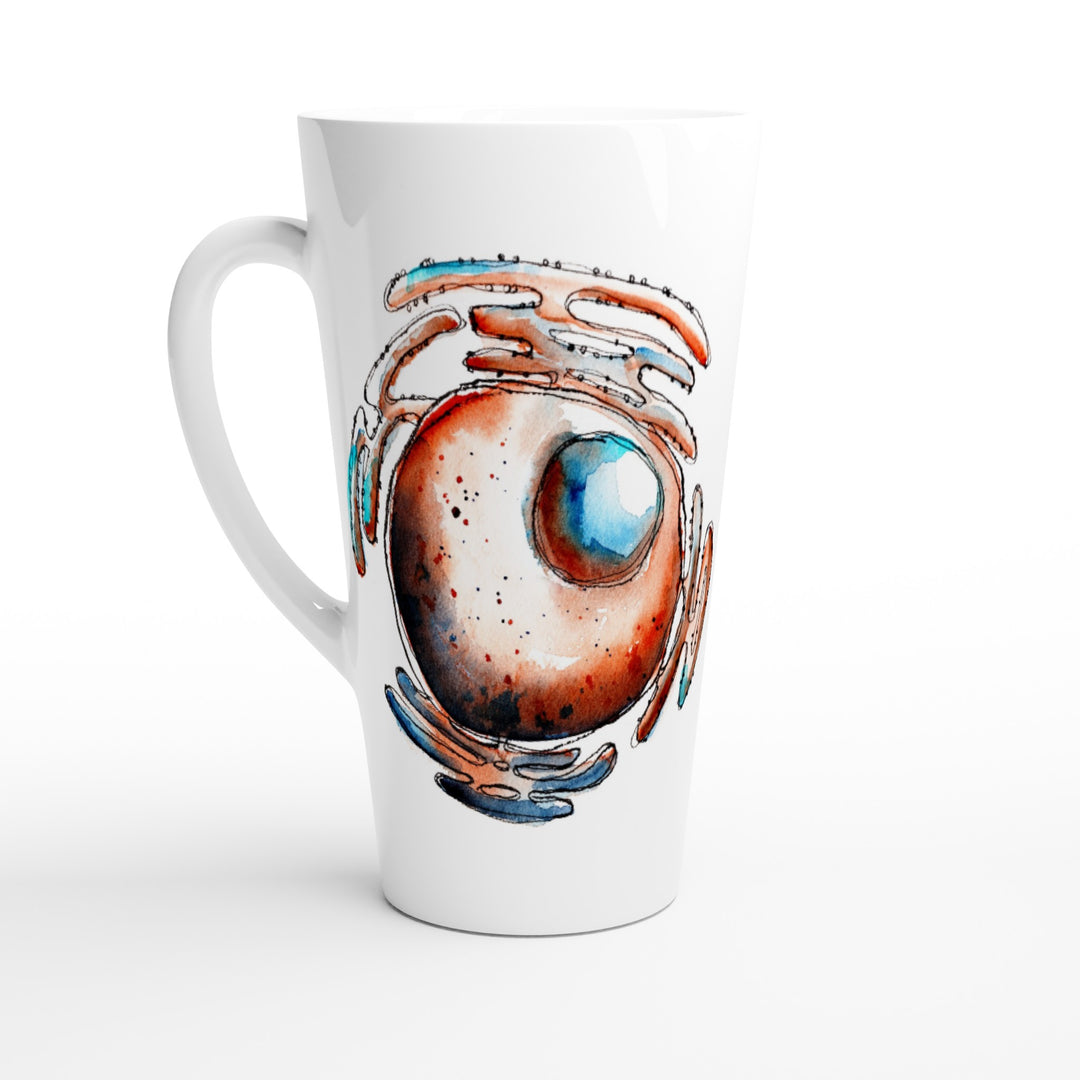 cell nucleus abstract design on white latte mug