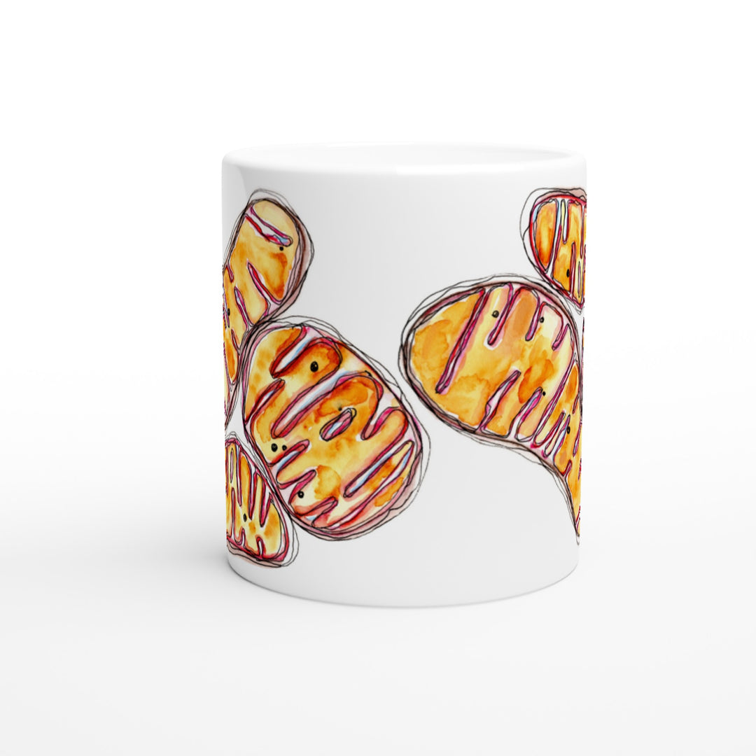 abstract mitochondria painting printed on mug by ontogenie