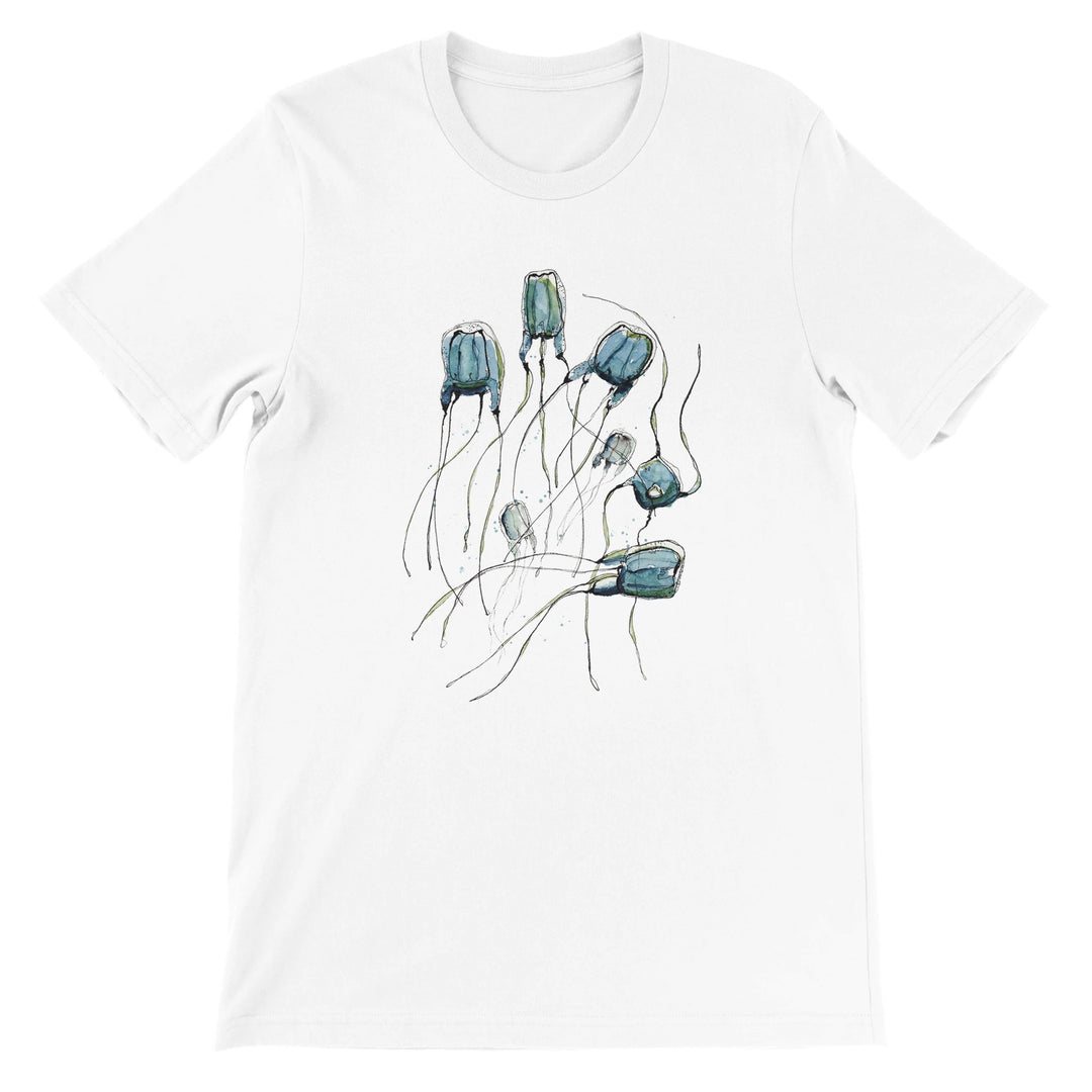 3c52c94b-3f9a-4ba2-9b1b-5a55eea08b45alatina box jellyfish design on white t-shirt by ontogenie