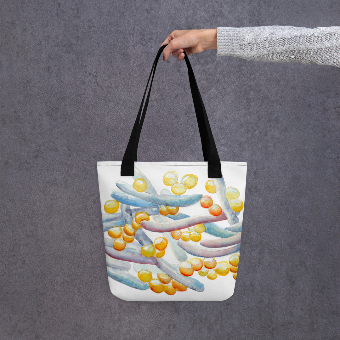 gut microbiome tote bag by ontogenie