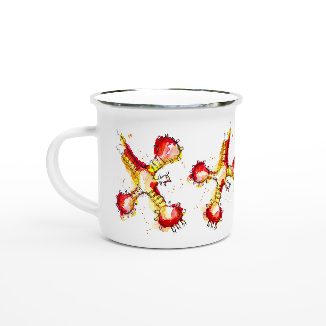 transfer RNA mug abstract print on white enamel mug