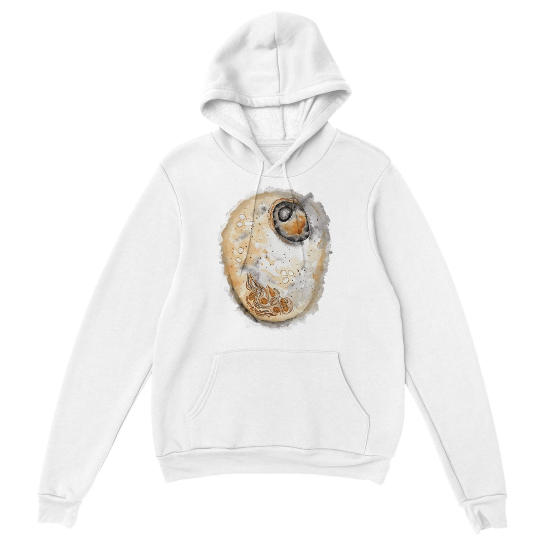 animal cell watercolor painting printed on white hoodie by ontogenie