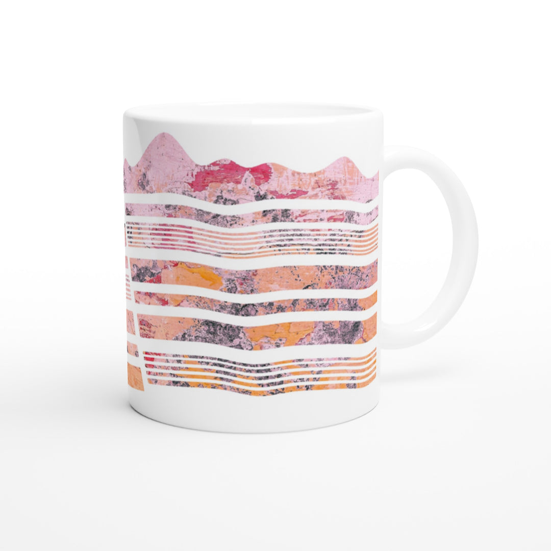 pink geological dip slip fault design on ceramic mug by ontogenie