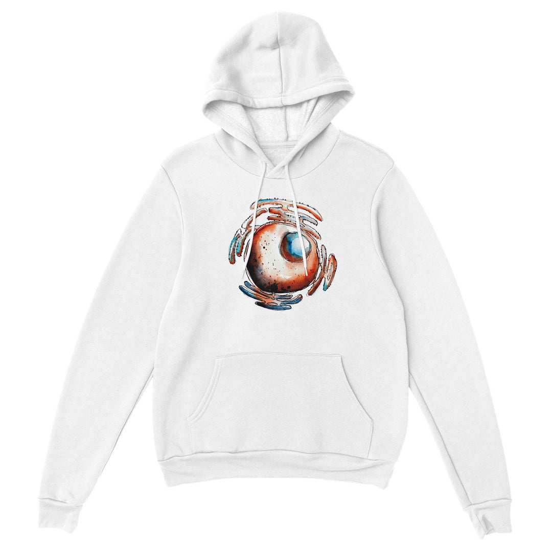 cell nucleus watercolor design on white hoodie by ontogenie