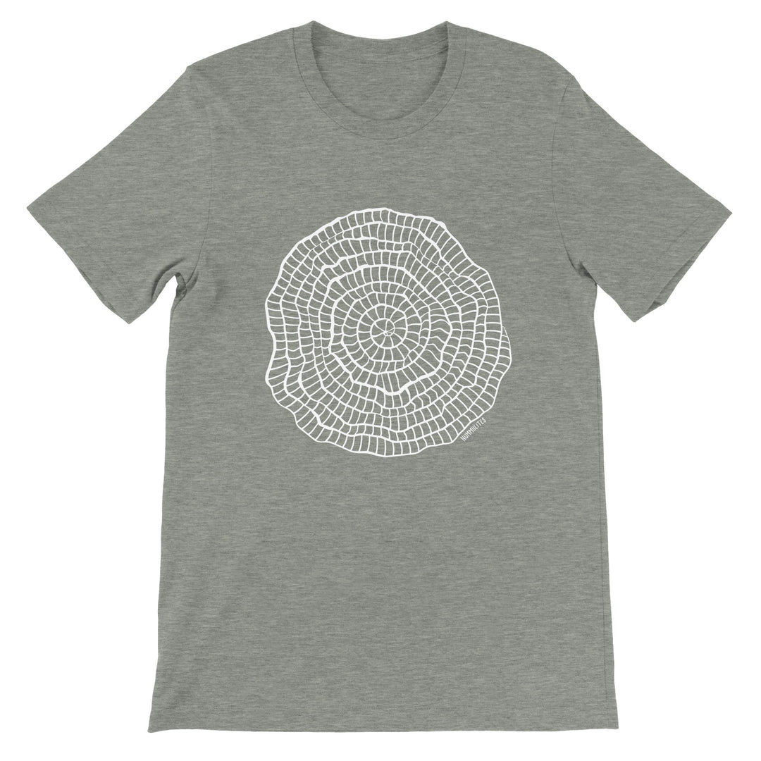nummulites foraminifera t-shirt in heather gray by ontogenie