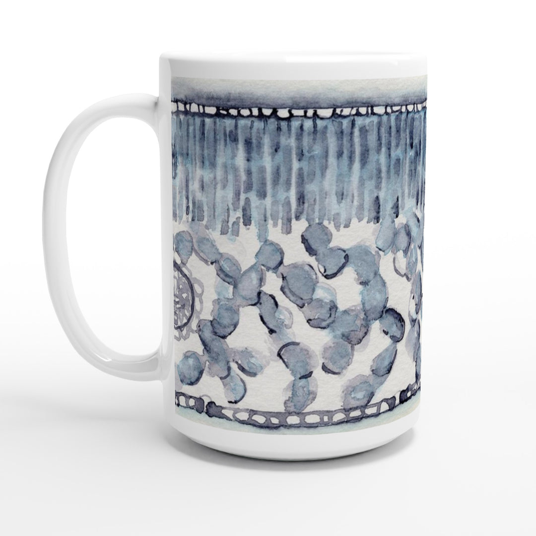 plant anatomy dicot leaf cross section abstract watercolor printed ceramic mug