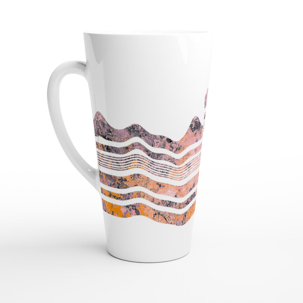 pink geological dip slip fault design on ceramic latte mug by ontogenie
