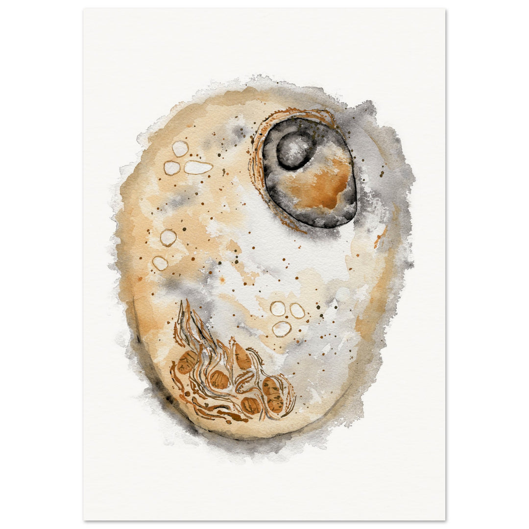 animal cell watercolor art print by ontogenie